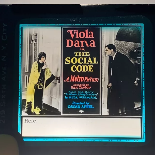 Advertising Movie Theater Magic Lantern Glass Slide The Social Code Viola Dana
