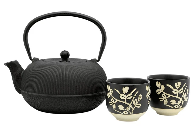 BREDEMEIJER Geschenkset Sichuan (Teekanne 1l mit 2 Teebechern 100ml) schwarz   1