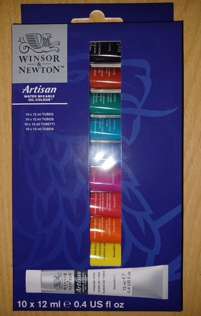 NUEVO Juego de Pintura al Óleo Mezclable al Agua Winsor & Newton Artsan, 10x12 ml, 0,4 Fl oz