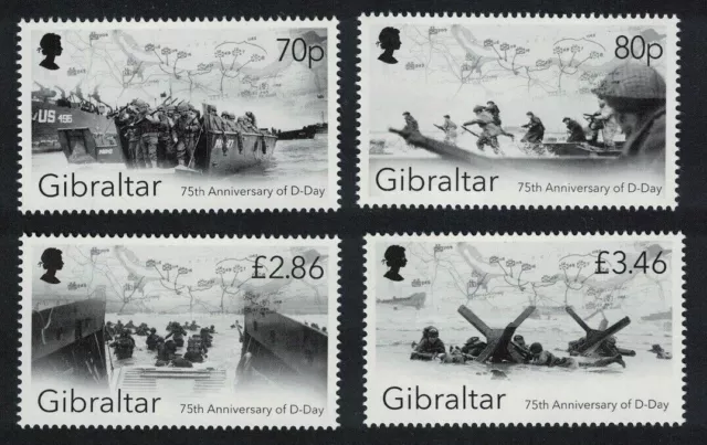 Gibraltar 2019 75o aniversario del Día D desembarcos SG 1846-1849 montado como nuevo