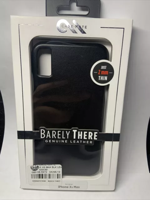 Case Mate Barely There iPhone XS Max Leather Case - Black *NEW*