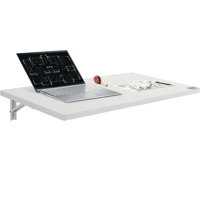 Table pliante murale , 60 x 40 cm, bureau flottant avec support en fer, bureau rabattable pour petits espaces, bureau à domicile, salle à manger, buanderie, cuisine, bar, blanc | CA Table pliante murale , 60 x 40 cm, bureau flottant avec support en fer, bureau rabattable pour petits espaces, bureau à domicile, salle à manger, buanderie, cuisine, bar, blanc | CA