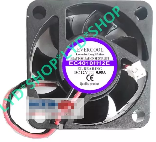 1pc for EVERCOOL EC4010H12E 4010 12V 0.08A cooling air 2-wire brand new