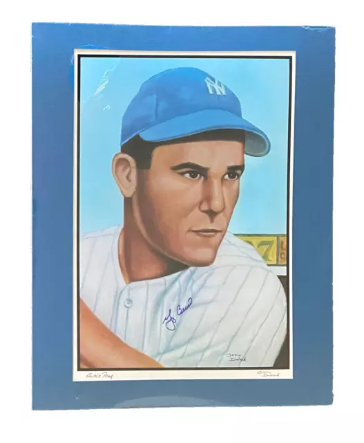 Yogi Berra Signed Autographed 16x20 Litho 1953 Topps Gerry Dvorak ARTIST PROOF