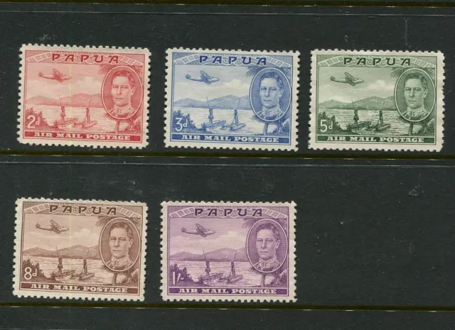 Stamps Papua Airmail 2' - 1/- Mint No Gum