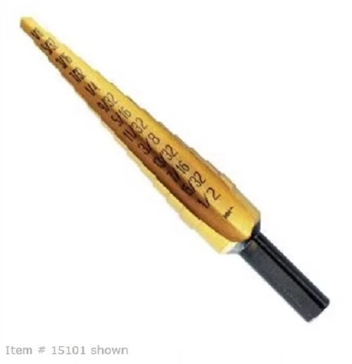 Irwin 15101 Unibit 1t Titanium Nitride Coated 1/8 Inch - 1/2 Inch Step Drill Bit
