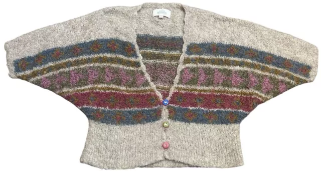 Forever Amano Blumenmuster Strickjacke 3/4-Ärmel Einheitsgröße