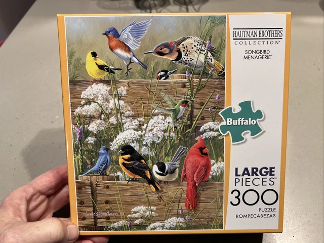 Buffalo Jigsaw Puzzle SONGBIRD MENAGERIE 300 Pc Hautman Bros Collection w/Poster