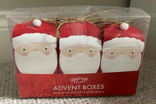 Ginger Ray Santa Advent Calendar Gift Boxes - Fill Your Own Crafting
