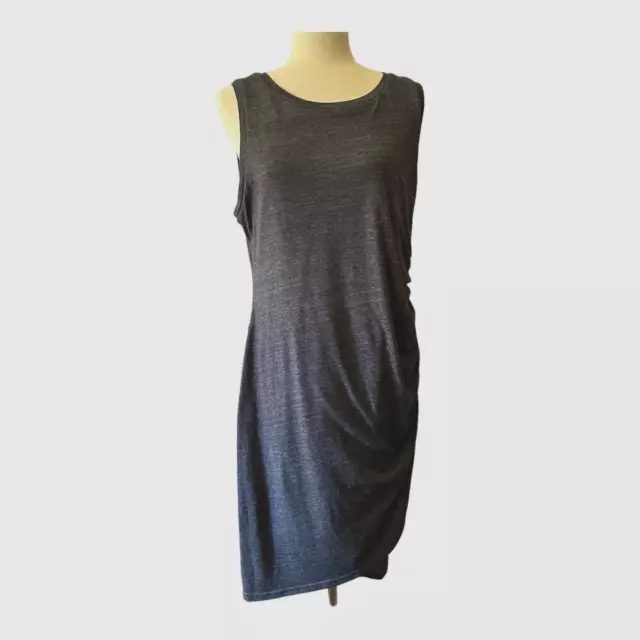 Treasure & Bond Dress Womens XL Side Ruched Bodycon Navy Iris Heather Summer