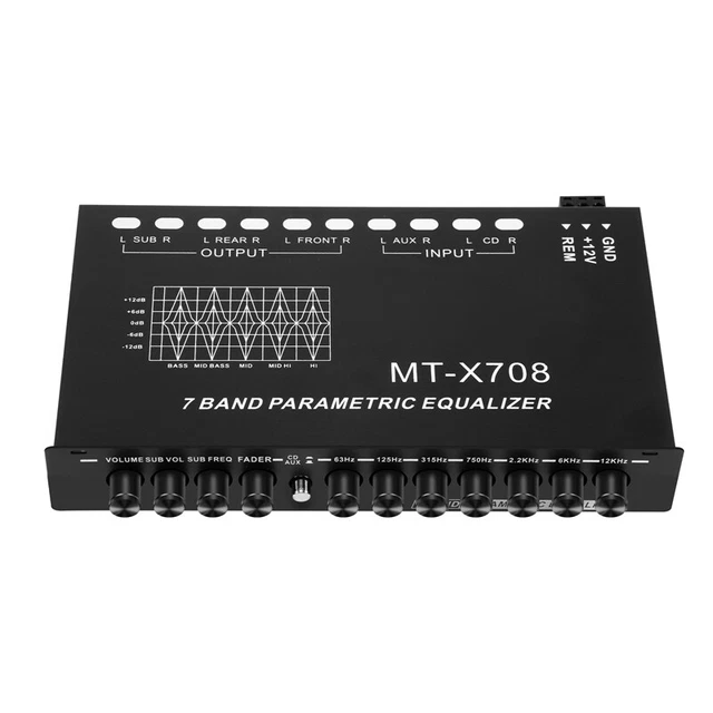 Equalizzatore audio auto, amplificatore auto regolabile EQ equalizzatore grafico con CD/Z4D7