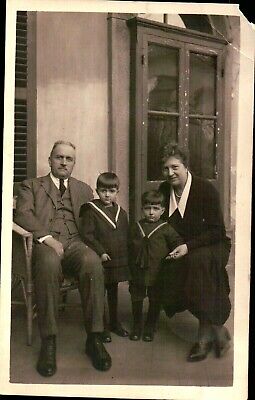 Fotografia Del 1927 - Famiglia Con Bambini Vestiti Da Marinaretti