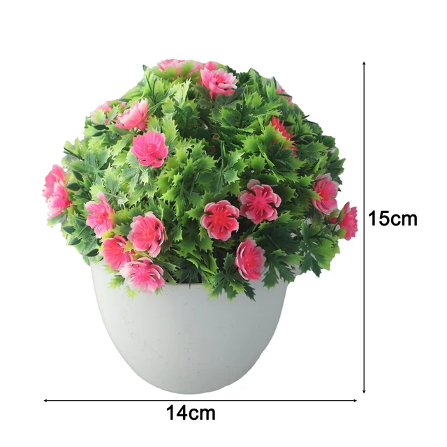 XIAQICA 4 Pièces Mini Plantes Artificielles En Pot Chrysanthème Boule Fleurs Plastique Déco Intérieur Extérieur