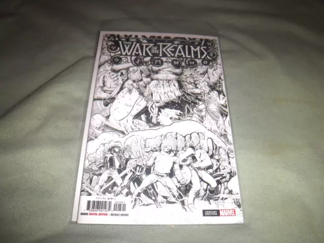 WAR of the REALMS #3 Adams B&W Sketch 1:200 Variant Marvel Comics NM