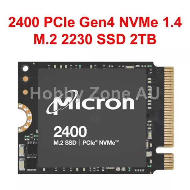 MICRON 2400 M.2 M-Key 2230 PCIe4 NVMe 1.4 SSD 512GB 1TB 2TB ROG