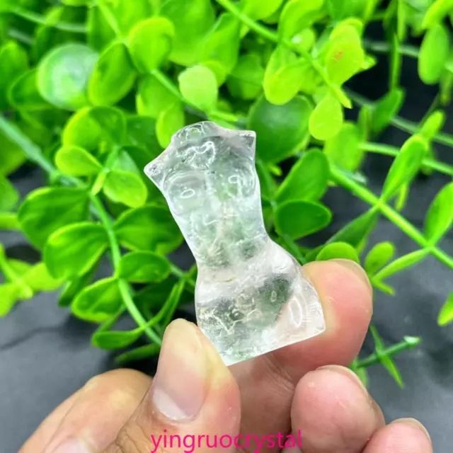 1pc Natural Rock Crystal Quartz female body carved Reiki random 1.5in