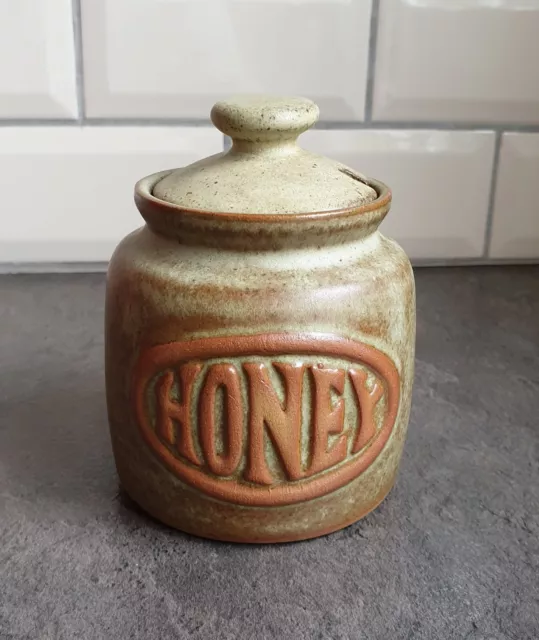 Tremar Cornish Studio Pottery Honey Pot Lidded Country Cottage Kitchen Tableware