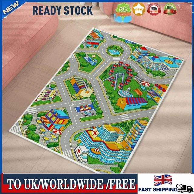 Kids Cartoon Carpet Rectangular Crawling Rug for Playroom Bedroom (50*80cm C)