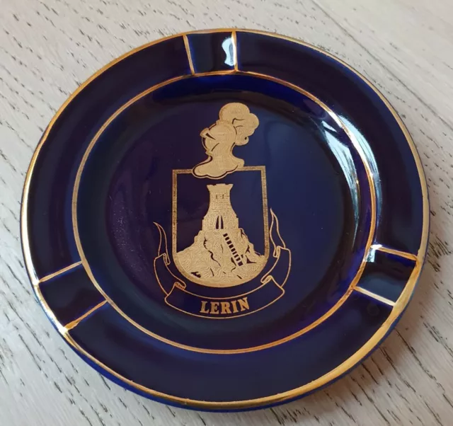Cendrier /vide poche Lerin Navarre Espagne porcelaine 1950 Héraldique armoiries