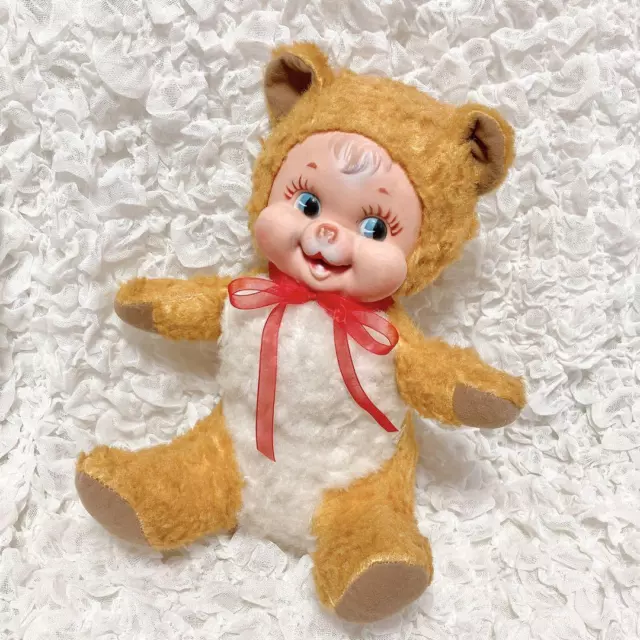 THILTERN Rubber Face Plush toy Happy Bear Rushton doll Vintage 1960 UK 32cm