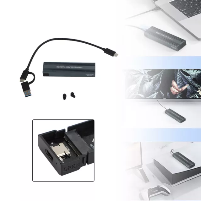 M.2 NVME SSD Adapter USB 3.1 Dual Protocol Hard Drive Enclosure 10Gbps