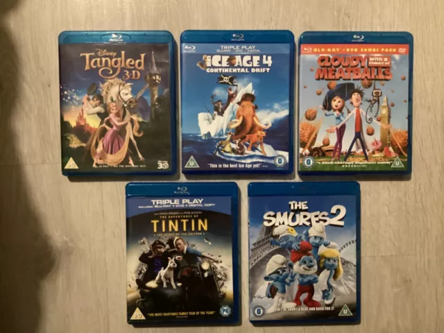 Tangled 3d + 4 others - ( 5 children BLU RAY bundle / job lot )