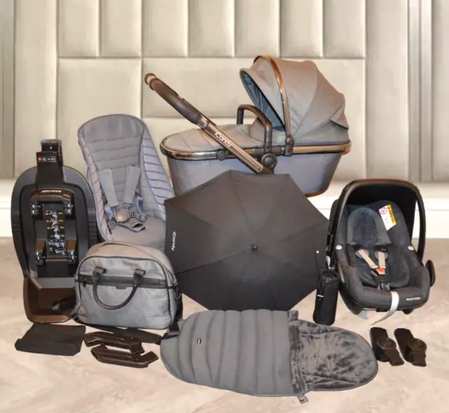 iCANDY PEACH 6 PHANTOM GREY TWILL PRAM PUSHCHAIR 3 in 1 TRAVEL SYSTEM *HUGELOT*