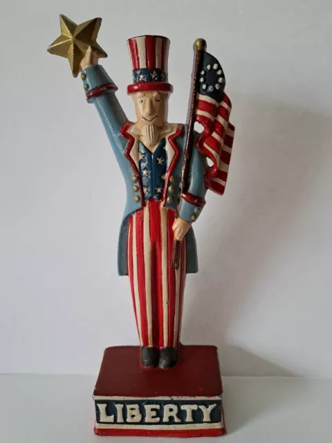 Midwest Imports Cast Iron Door Stop Uncle Sam Liberty Patriotic Heavy Nice