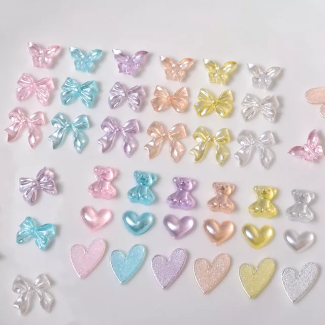 50pcs Nail Decorations Non-fading Decorative Bow-knot Bear Style Diy Nail Art