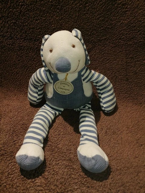 Doudou Chien Playskool Vintage - Blanc Multicolore étoiles - Bon état