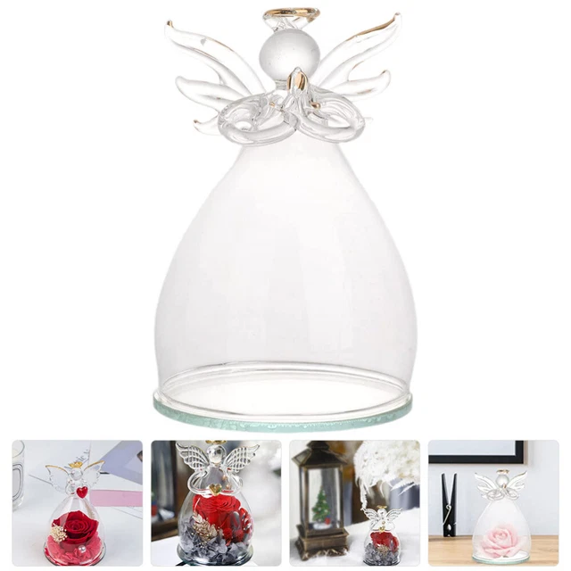 6 Mini Cupole Di Vetro Con Base In Legno - Campane Trasparenti Per Decorazioni E Centrotavola - Foto 14