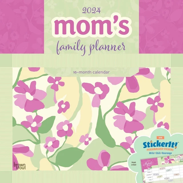 MOM'S FAMILY PLANNER 2024 12x24" Monthly Square Wall Calendar 16.99