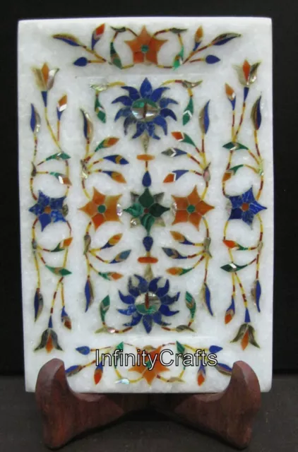 15.2x10.2cm Rettangolare Marmo Vassoio Pietra Dura Arte Azienda Regalo Piastra