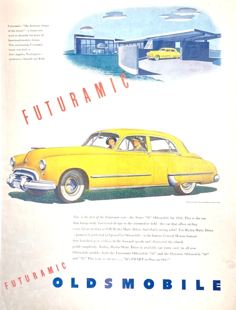 Vintage OLDSMOBILE Futuramic Series 98 Hydramatic 1948 Magazine Print Ad AH73