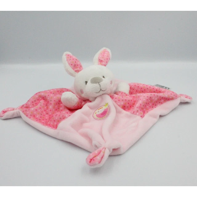 Doudou plat lapin rose pois oiseau MOTS D'ENFANTS - 16142