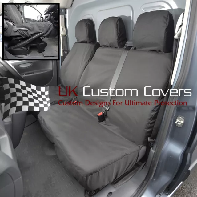 Fiat Scudo Van Front Seat Covers Tailored Waterproof (2007-2016) Black 298