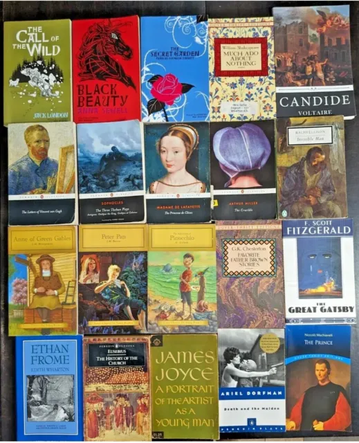 Classic Literature PAPERBACK 18 Lot Books - FREE SHIPPING