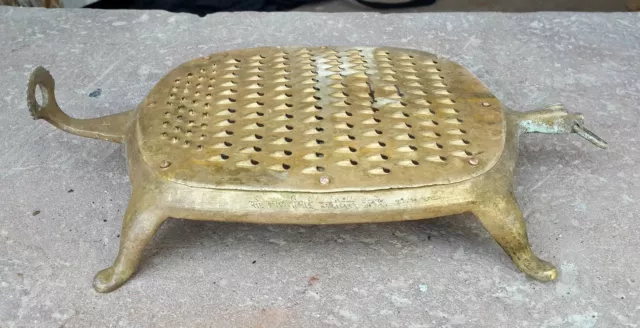 1920 Vintage Handcrafted Tortoise Shape Cheese Vegetable Grater Brass Decorative