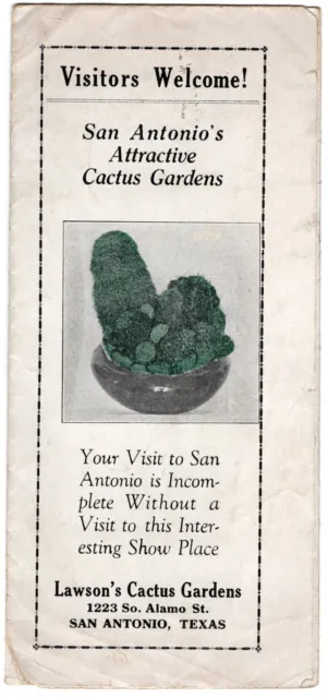 1940's Advertising for Lawson's San Antonio's Attractive Cactus Gardens, Texas