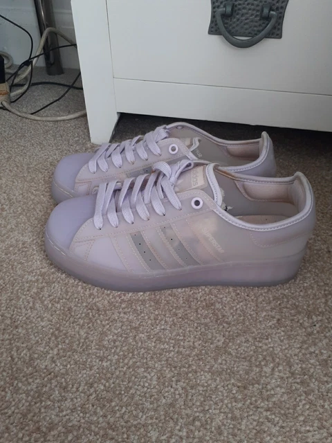 ADIDAS SUPERSTAR PLATFORM Clear Lilac Trainers Size Uk 6 9.99 PicClick UK