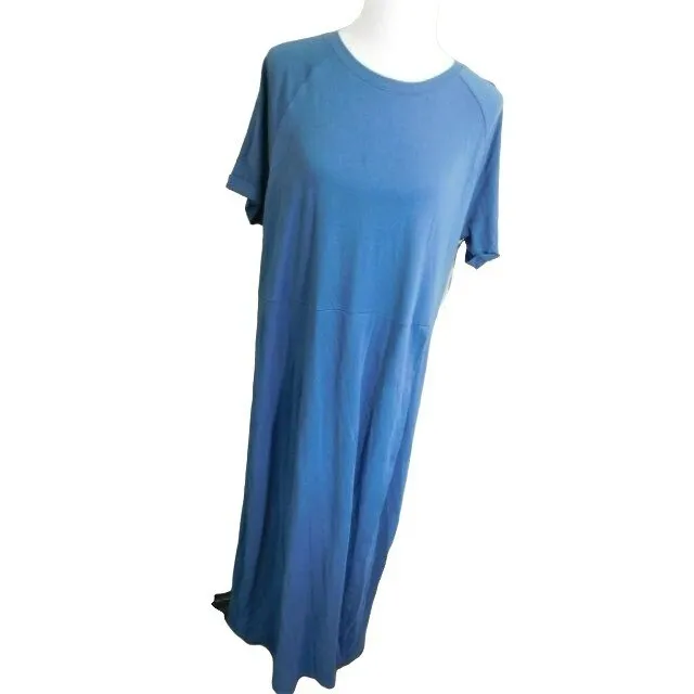 Elizabeth & James Size L Large Teal Maxi Long STRETCH Dress NWT