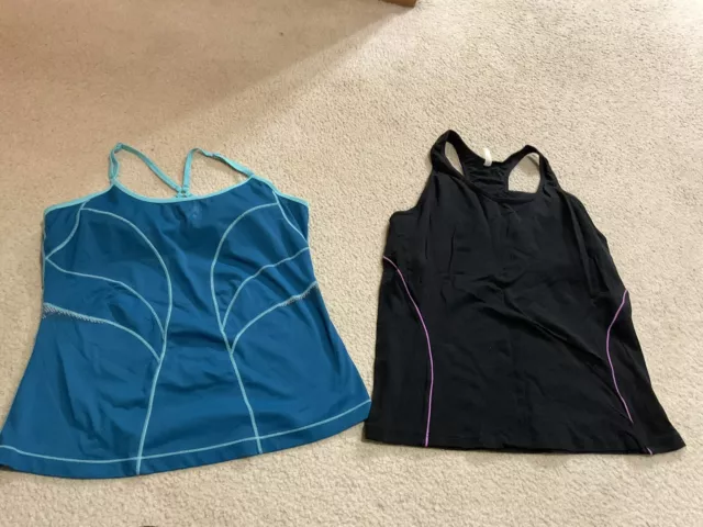 Lot of 2 FILA & GAP Fit Womens Sport Athletic Activewear Top Tank Tee L/XL