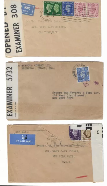 GB WW2 1940's Censored Covers to US (20)