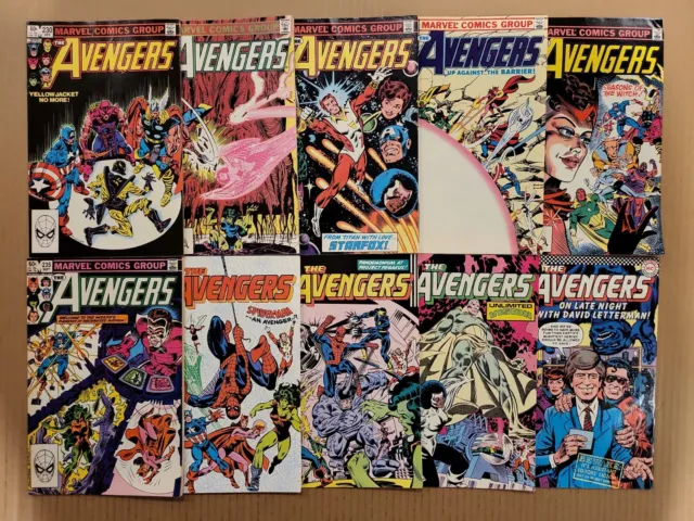 Avengers #230-239 (232 1st Starfox) complete Lot of 10 Marvel 1983 FN to VF/NM