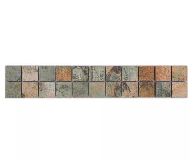 10 x bordi mosaico da pavimento bordo listello da pavimento vintage toni della terra bordatura