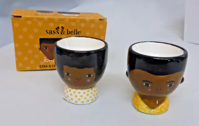 Sass & Belle Chantelle Ezra Egg Cup Cups His Hers Set Holder Breakfast Pair x6 2