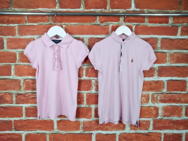 Girls Bundle Age 5-6 Year 100% Polo Ralph Lauren Short Sleeve T-Shirt Pink 116Cm