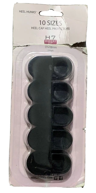 10 Sizes Pack Black Heel Cap Protector Replacement Tips For High Heel Shoes And