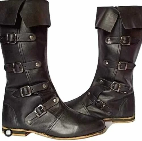 Médiéval Bottes Cuir, Ancien Chaussures, Warrior Renaissance Reconstitution Cuir