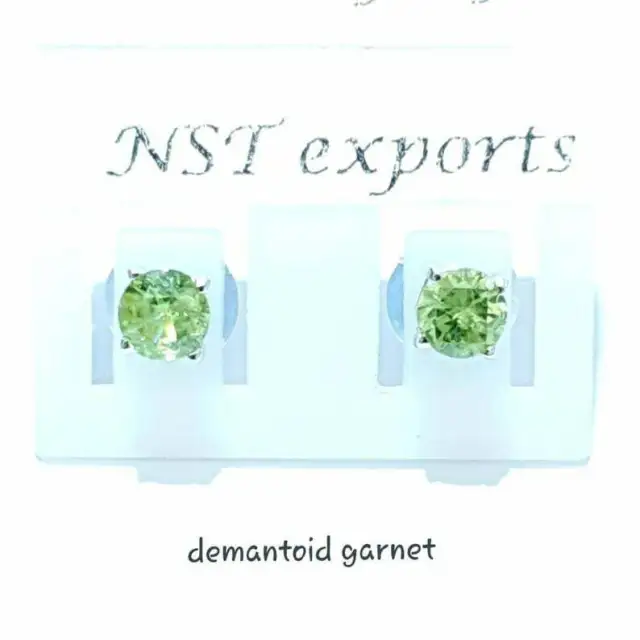 Demantoid Granat Ohrstecker 925 Silber Ohrring Oberteile für Damen 3mm